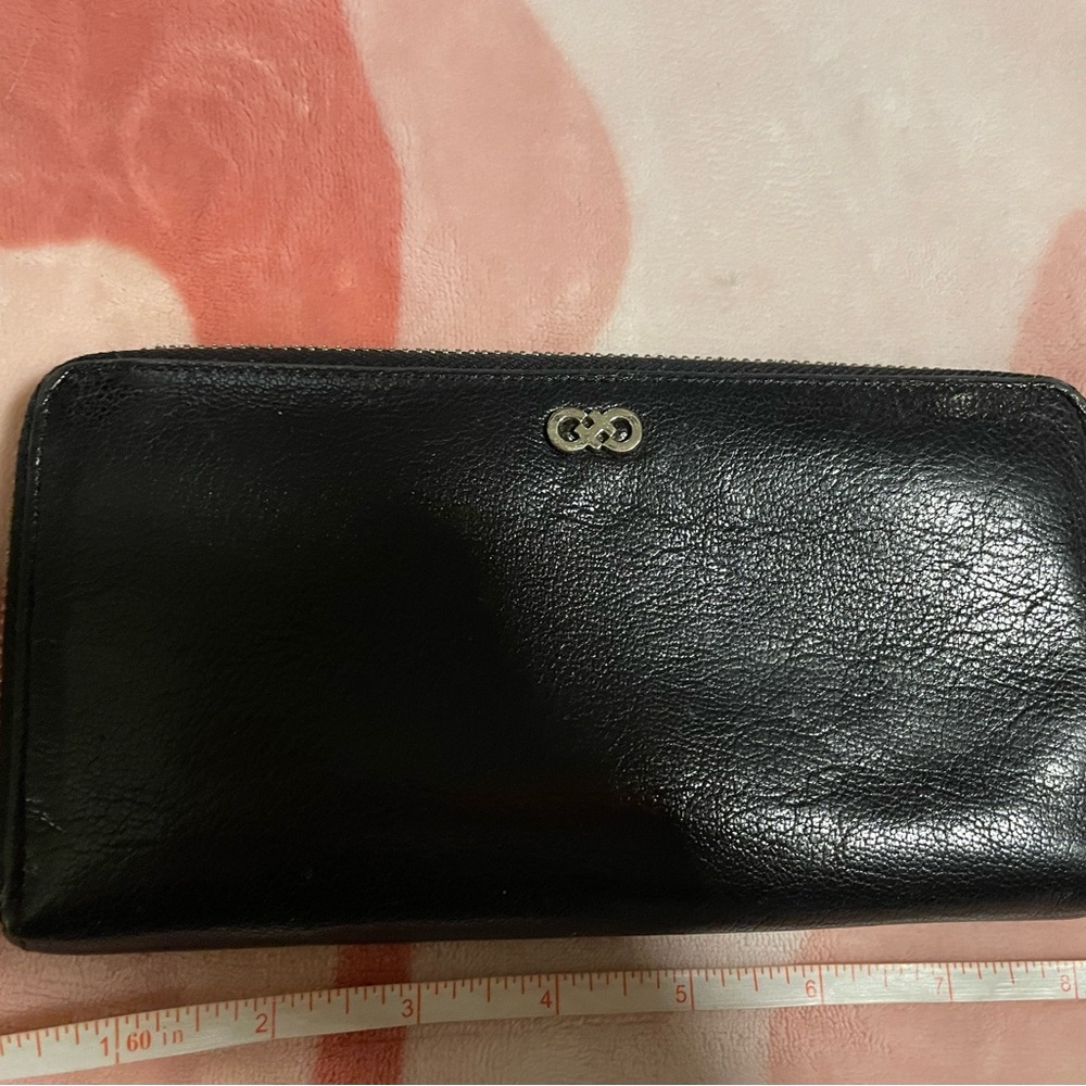 Cole Haan Large continental Zip Around Black Leather Wallet - Picture 2 of 16